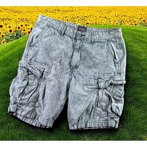 Levis Cargo Shorts Men 33 Chambray Travel Hiking Denim‎ White Label 9" Inseam